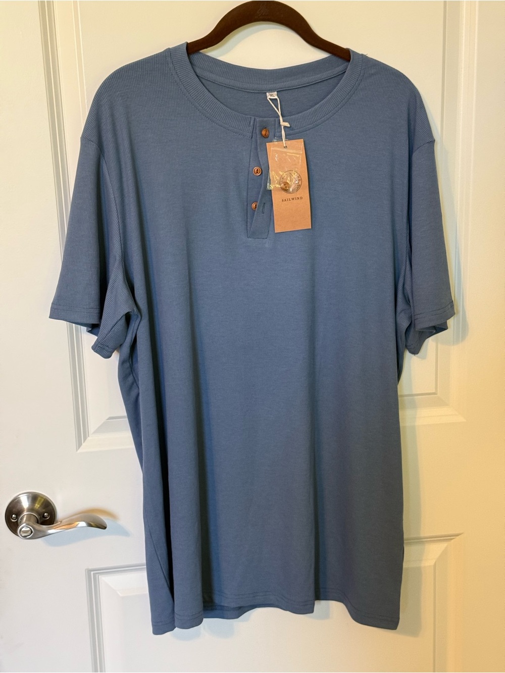 3 NWT Men’s XL Henley Shirts Lot 1 Blue 2 Red Short Sleeve